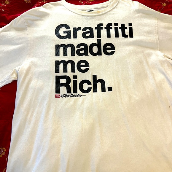 🔥Y2K ECKO Untld Graffiti Made Me Rich T Shirt! Black & White. Size XXXL RARE - Picture 1 of 9